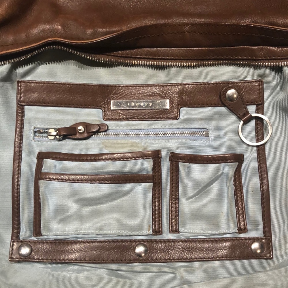 Theory Brown Leather Crossbody Bag with Sophisticated Design - Picture 3 of 12